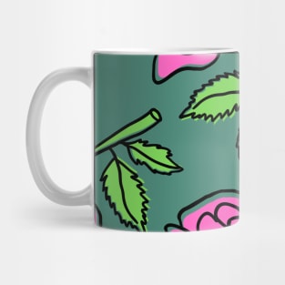 Pink Roses Pattern in Alexandrite Color Mug